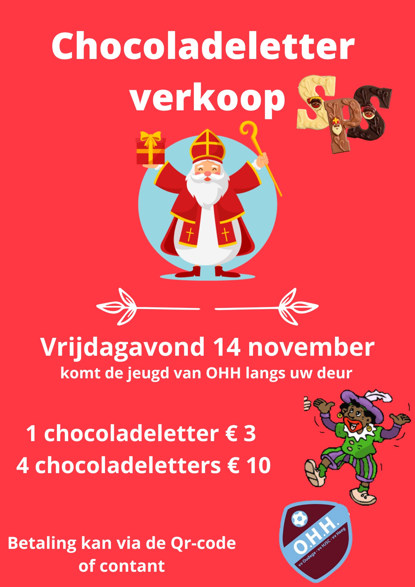 Chocolade letter actie 14 november Poster