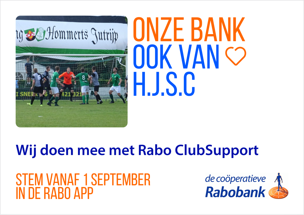 Steun onze vereniging met je Rabobank-account