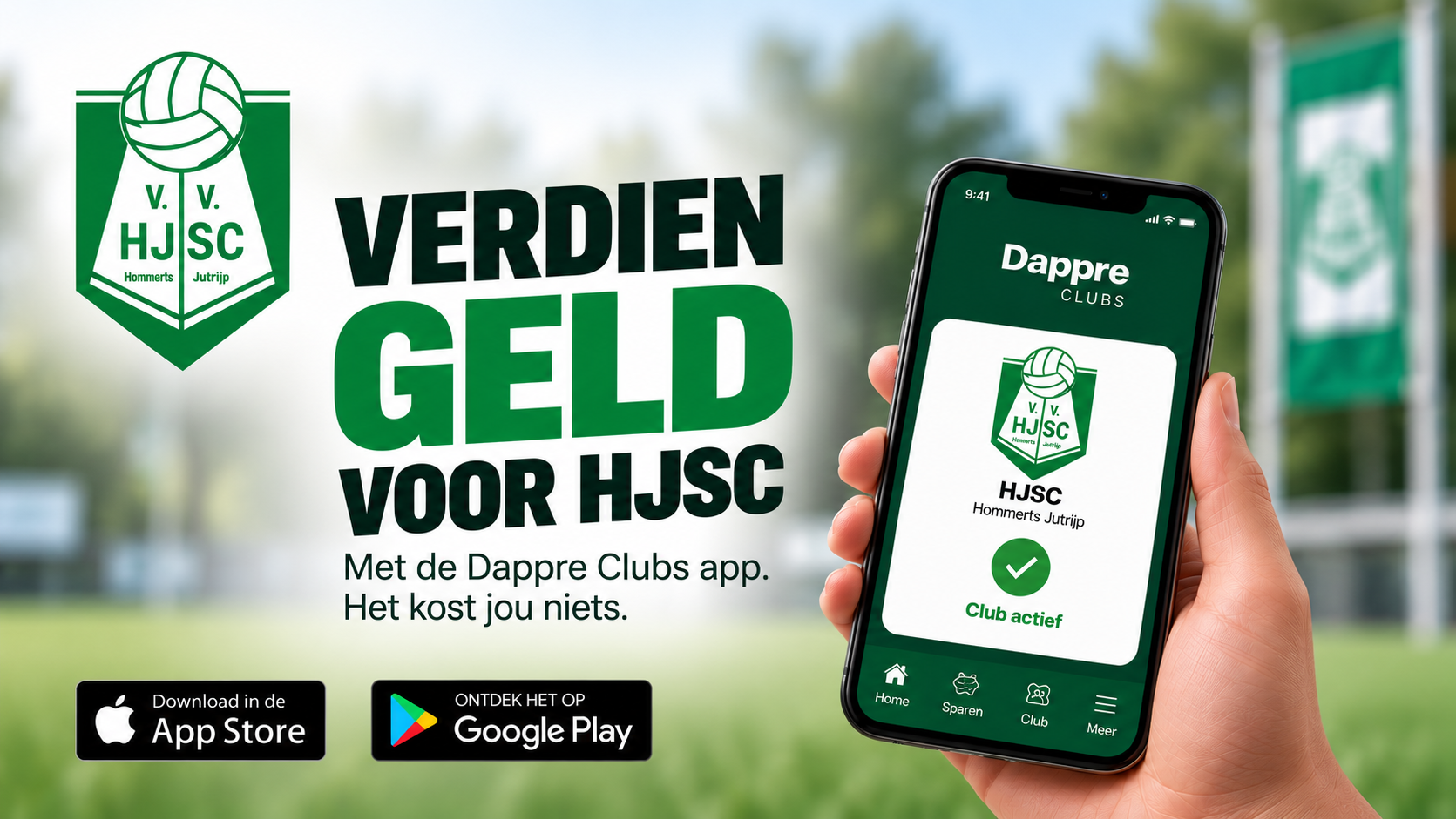 Verdien geld voor HJSC met de Dappre Clubs app
